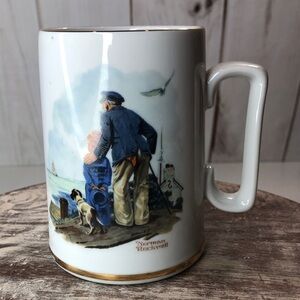 Norman Rockwell Museum 1985 "Looking Out to Sea" porcelain mug.
